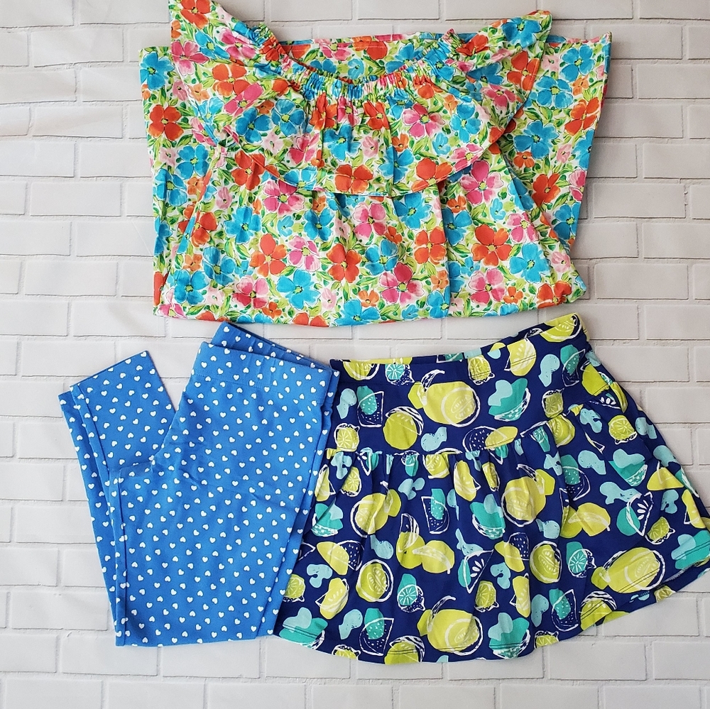 Lands' End Girls dress skort & leggings size 7-8+